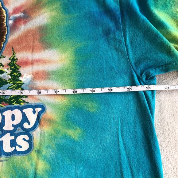Bob Ross Tie Dye T Shirt No Mistakes Just Happy Accidents Sz XL 100% Cotton - Picture 5 of 6